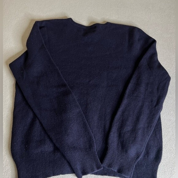 Polo Ralph Lauren Sweater Size Large L Lamb's Wool V-Neck Blue - Picture 3 of 14